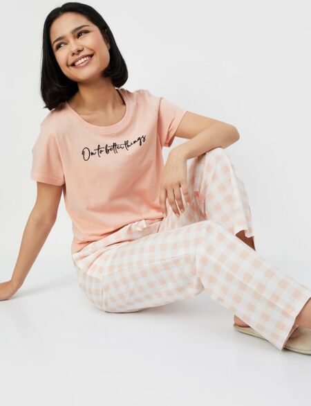 Women Checked PJ Set