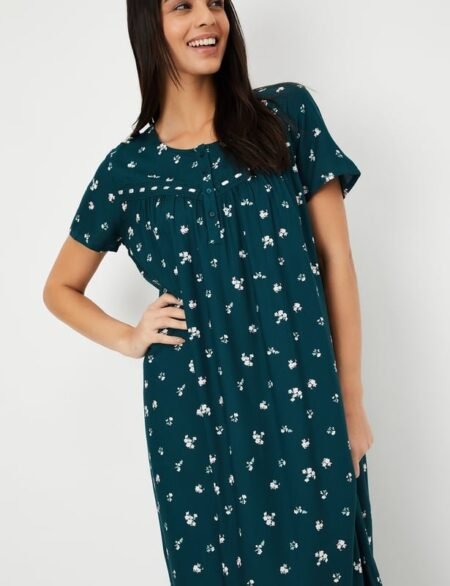 Women Printed Maxi Nightgown
