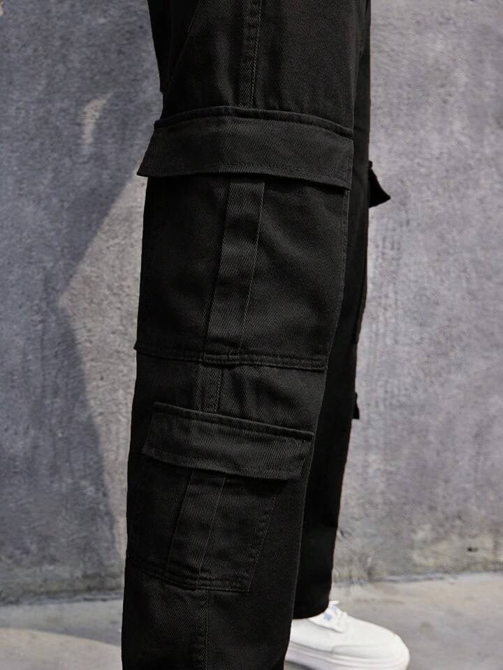 Carbon Black Men Baggy Fit Cargo - Image 3