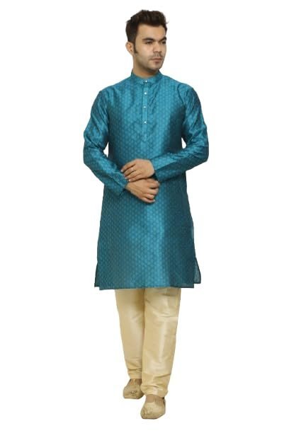 Men’s Dobby Silk Kurta Pajama Slim Fit | Elegant Ethnic Wear for Wedding, Festive & Party