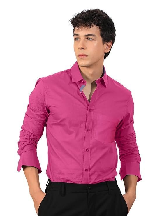 Men's Regular Fit Soft Cotton Blend Casual Combo Shirt with Pocket Design