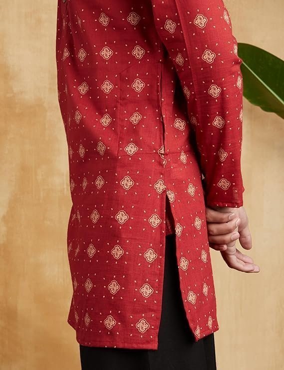 Symbol Men's 100% Cotton Mid Length Casual Kurta - Image 2
