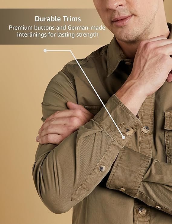 Men's Casual Washed Cotton Twill Shirt (Regular Fit) - Image 2