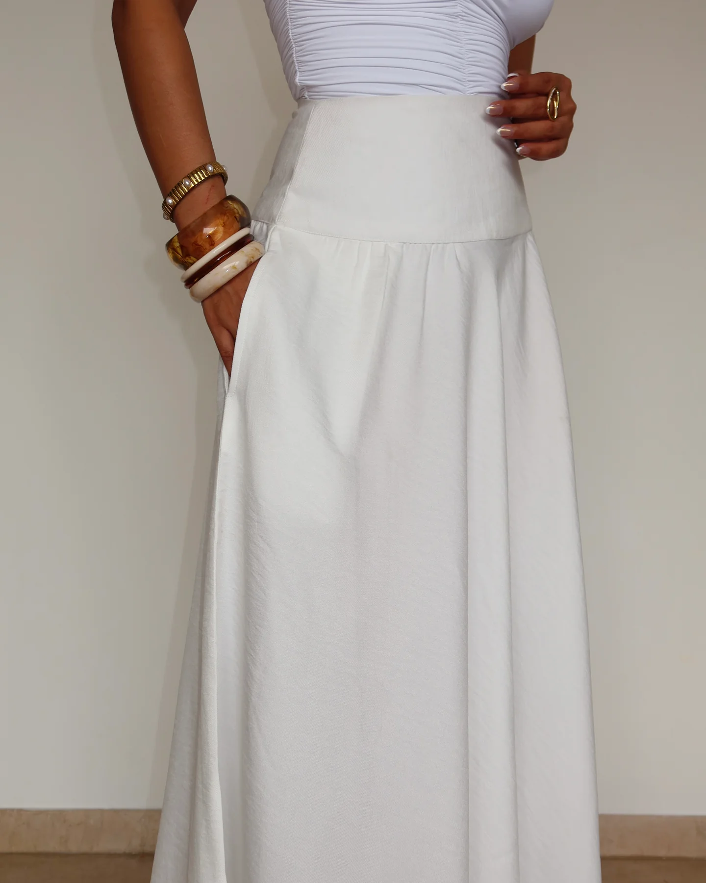 Soft Gathered Maxi Skirt - Image 4