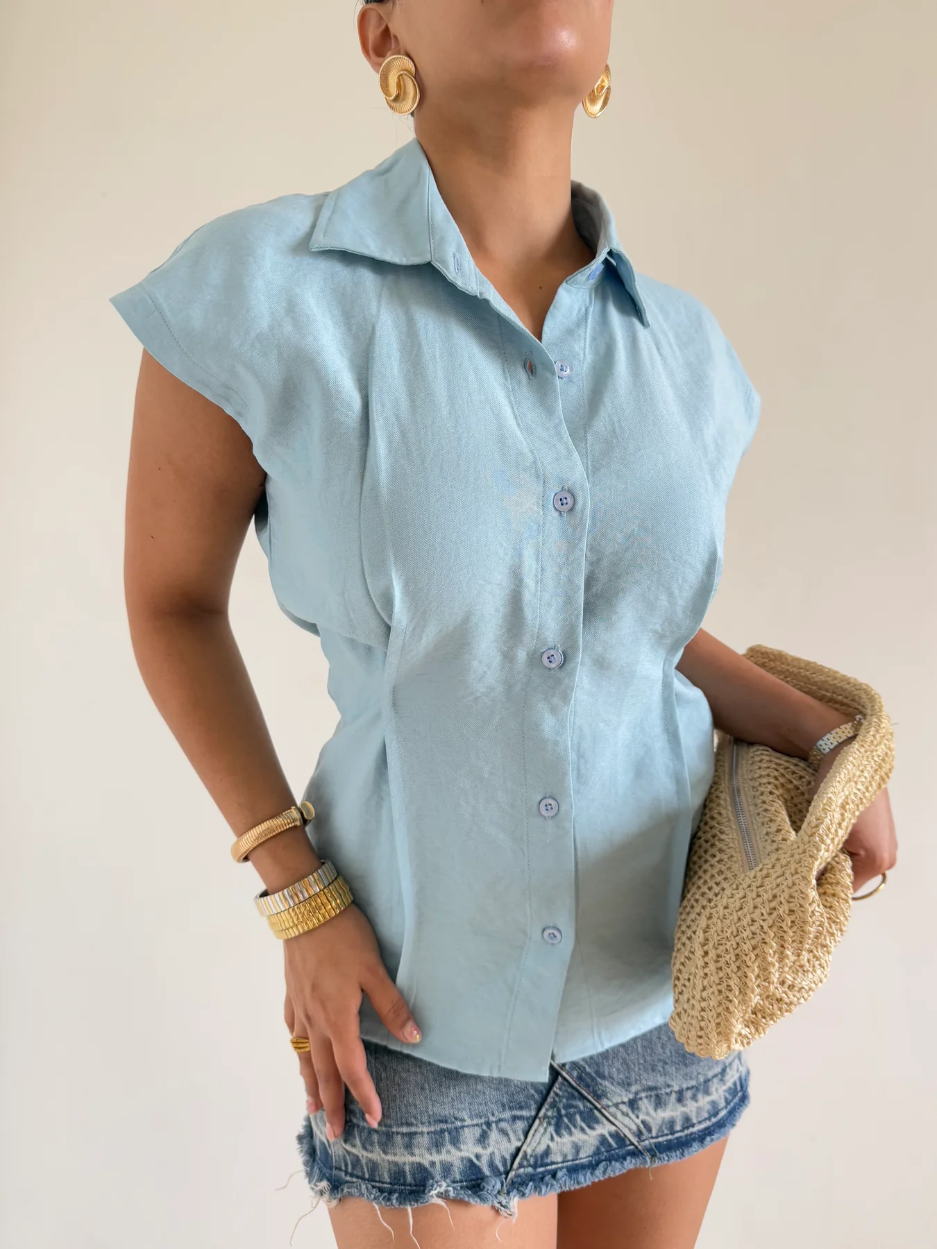 Snap Fit Cotton Tailor Shirt